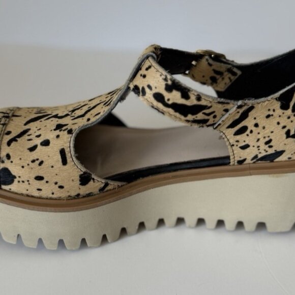 ALL BLACK Women's 38 7/7.5 Ox II Suede Slip On Flatform Paint Splatter Sandals - Picture 8 of 16